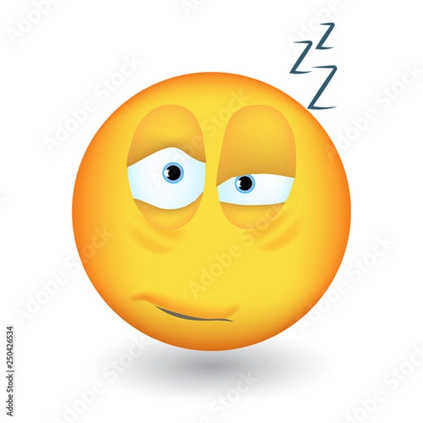 Fototapeta  tired smiley almost fell asleep