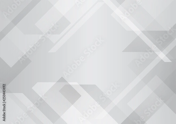 Fototapeta Abstract grey texture geometric. White and gray color technology modern futuristic background, vector illustration