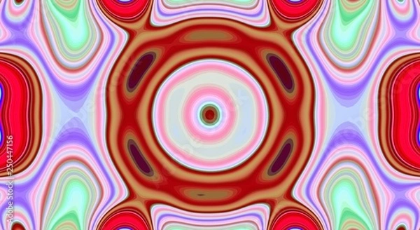 Fototapeta Psychedelic symmetry abstract pattern and hypnotic background,  crazy design.