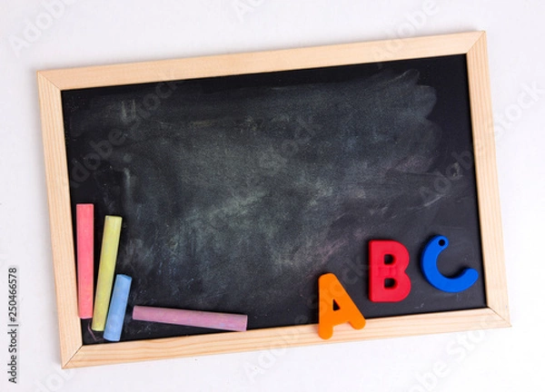 Obraz Colorful Alphabet On A Blackboard Or Chalkboard