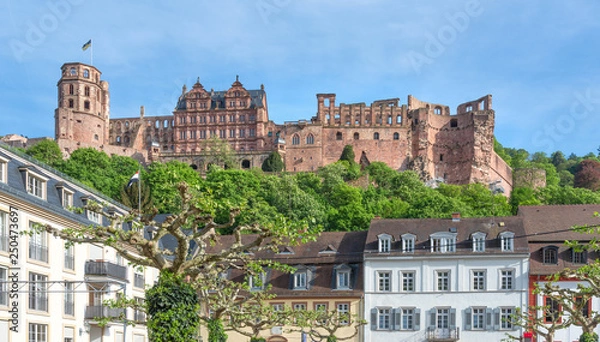Obraz Zamek Heidelberg wiosną, Zamek Heidelberg wiosną, Niemcy