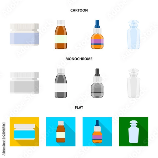 Fototapeta Vector design of retail and healthcare sign. Collection of retail and wellness vector icon for stock.