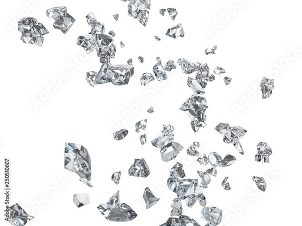 Fototapeta Broken glass shards and pieces