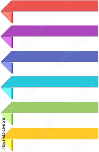 Fototapeta Set of rectangle labels in material design