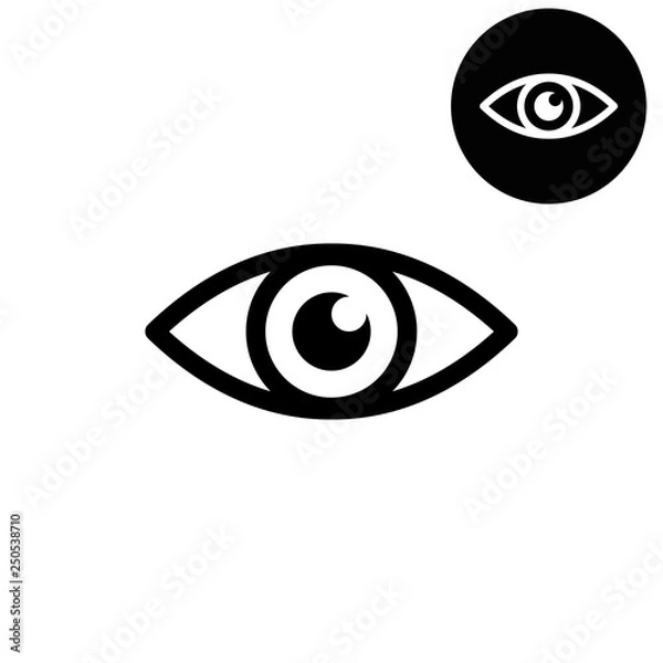 Fototapeta Eye -  white vector icon
