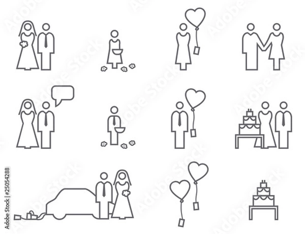 Obraz Icon Set Hochzeit