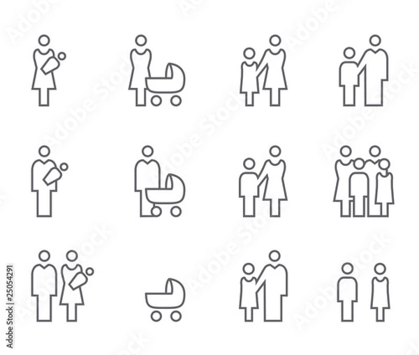 Obraz Icon Set Familie
