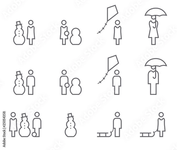 Obraz Icon Set Jahreszeiten