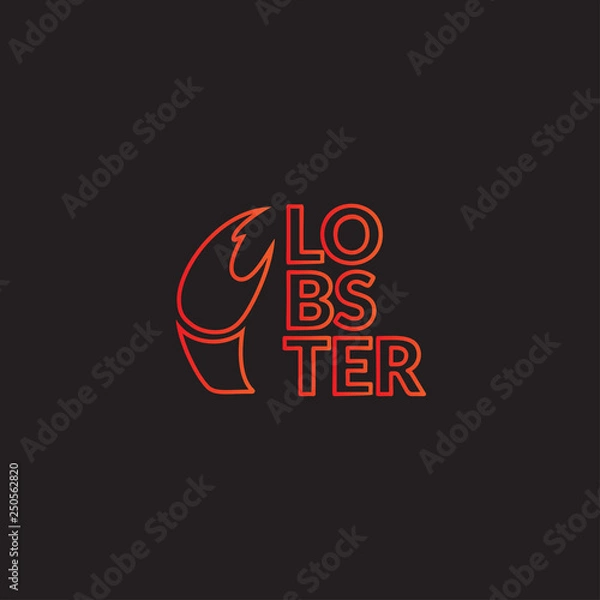 Fototapeta Red crawfish prawn shrimp lobster seafood isolated logo and design elements on white background