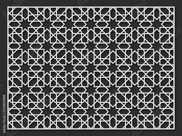 Obraz Laser cutting template. Decorative panel.