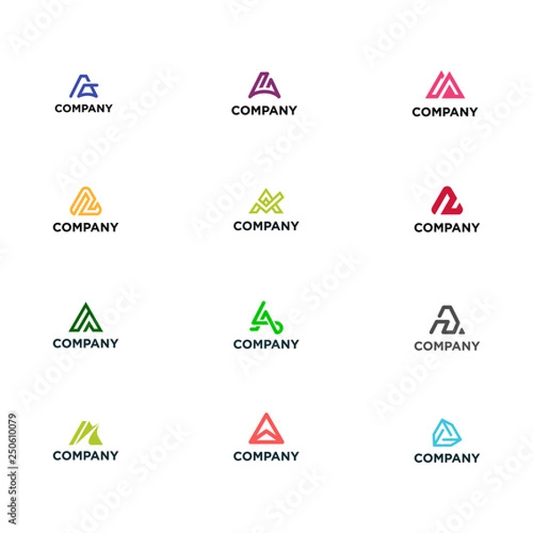 Obraz letter a set logo with modern and simple concept