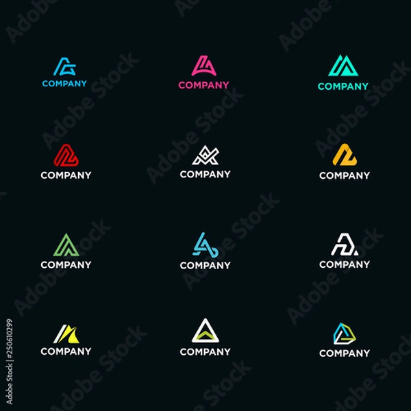 Obraz letter a set logo with modern and simple concept