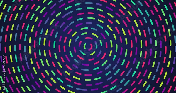 Obraz Colorful neon dashed lines, vector illustration