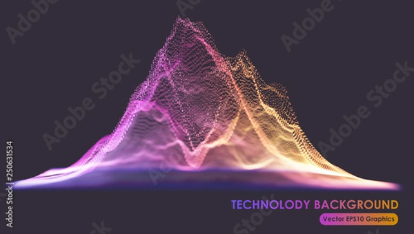 Fototapeta Colorful Particles Landscape Surface