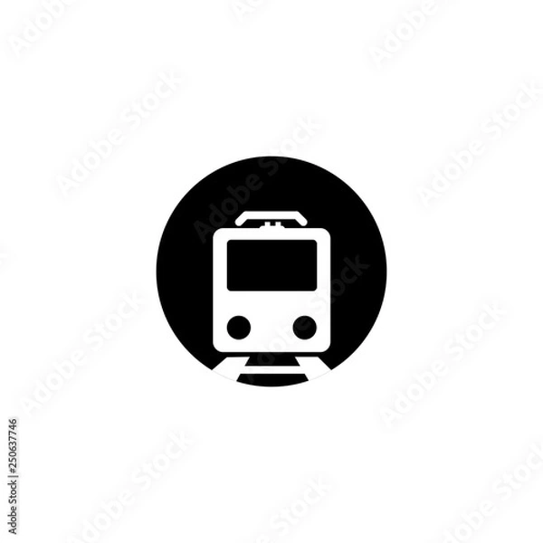 Fototapeta black train icon logo