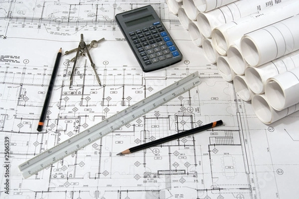 Fototapeta rysunki inżynierskie i architektury