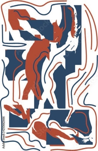 Obraz графика, иллюстрация, танец, жизнь, прыжок 