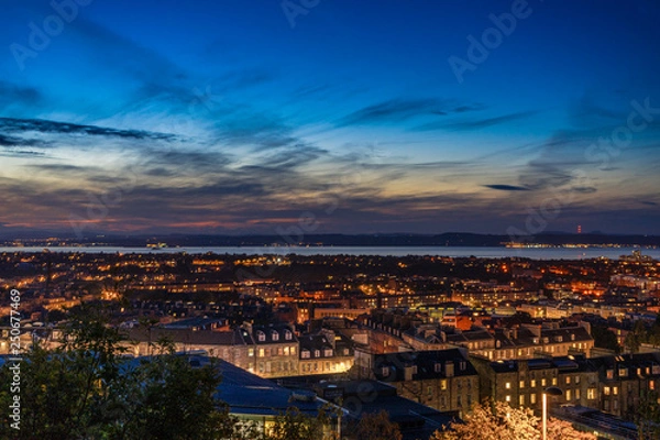 Obraz sunset Edinburgh cityview 