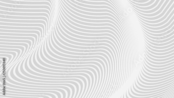 Fototapeta Vector 3d striped waves. Abstract composition, curve lines. Amazing three dimensional background for presentation, wallpaper, interior wall decor. Opical illusion. Vector without gradient