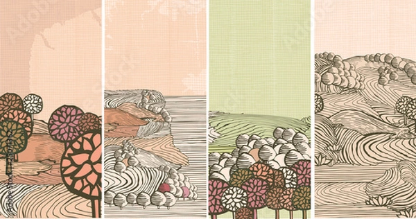 Obraz Medieval nature banners