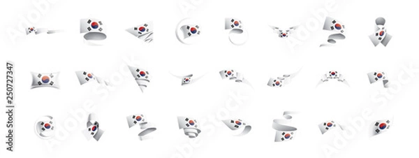 Fototapeta South Korean flag, vector illustration on a white background