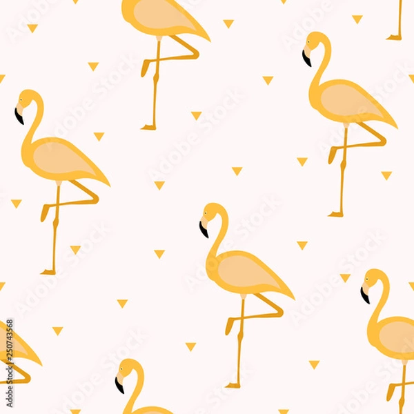 Fototapeta Tropikalny wzór flaminga. Bezszwowe flamingo wzór. Groszki. Ilustracji wektorowych