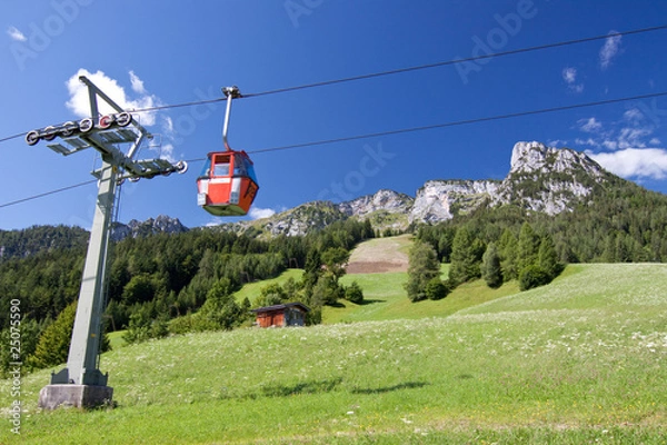 Obraz Lofer - Bergbahn mit Grubhörndl und Gföllhörndl