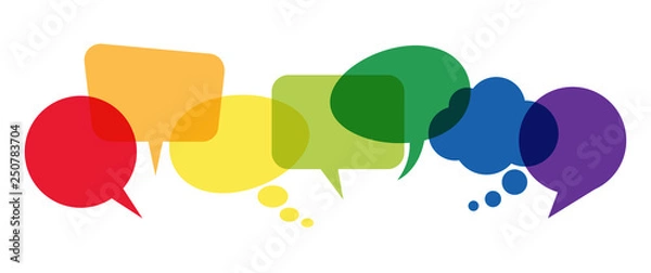 Obraz colored speech bubbles in a row