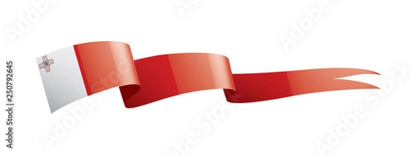 Fototapeta Malta flag, vector illustration on a white background