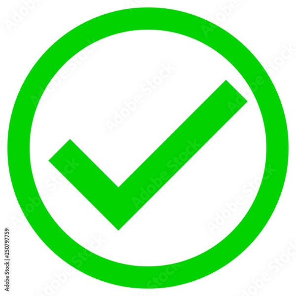 Fototapeta Check marks - green tick icon inside of circle - vector