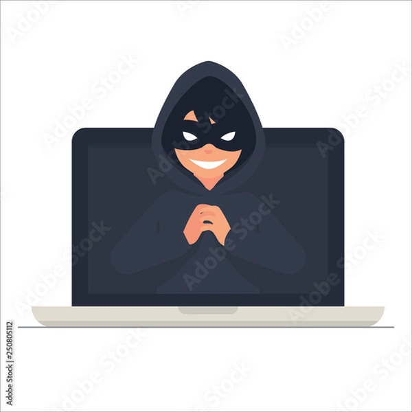 Fototapeta vector illustration digital fraud, cyber crime, and hacking