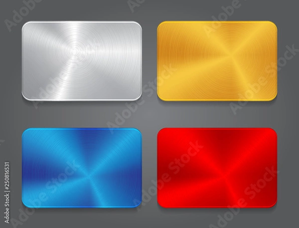 Fototapeta Cards with metal background.