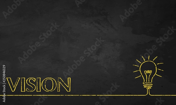 Obraz Chalkboard Bulb Words - Vision