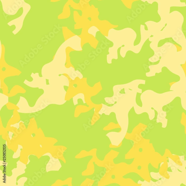 Fototapeta Summer UFO camouflage of various shades of green and yellow colors