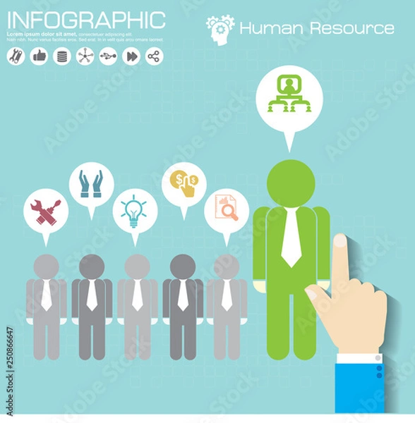 Fototapeta Infographic template and options with flat icons for presentation.