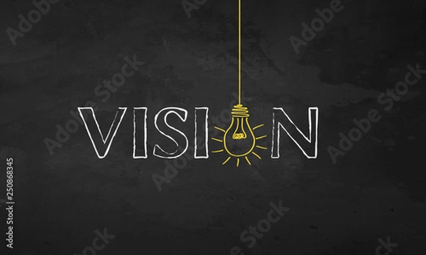 Obraz Chalk Bulb Words - Vision