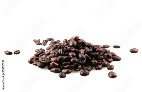 Fototapeta Coffee Beans Isolated On White Background