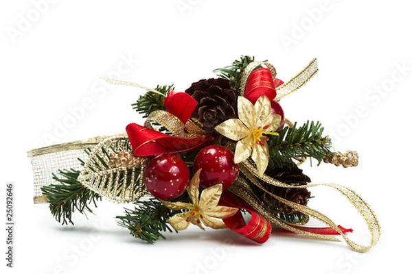 Obraz weihnachtsgesteck aus kunststoff