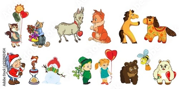 Obraz Funny pictures for children and design of various children s products, cards, books.