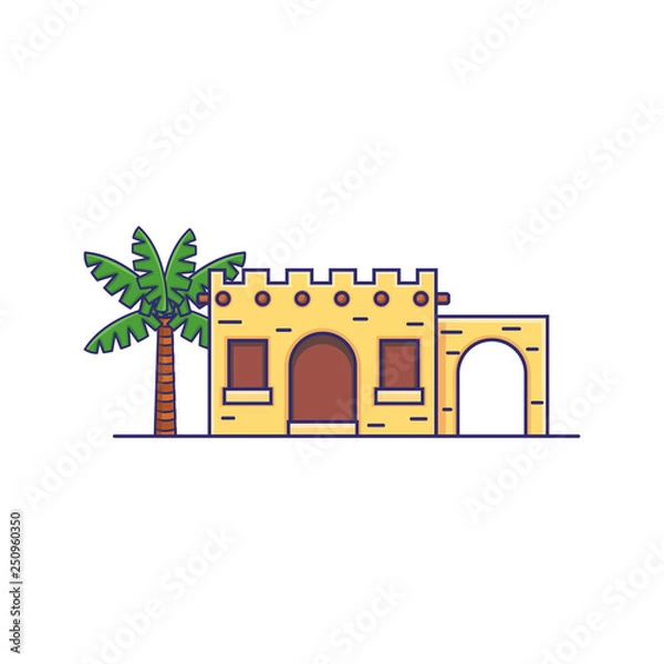 Obraz Tradional Tribe Arabic Middle Eastern House Vector Icon