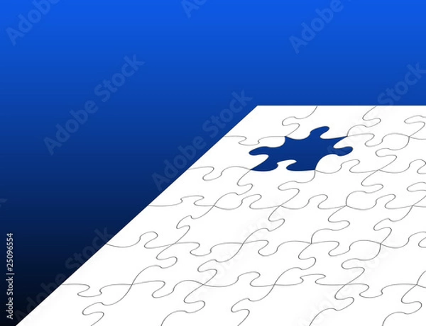 Obraz White jigsaw over blue