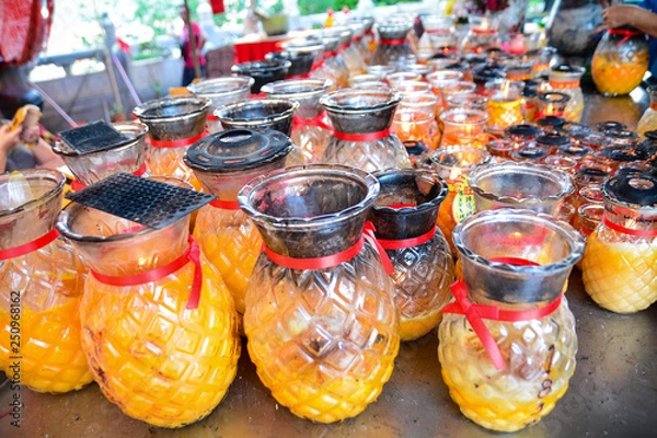 Obraz burning candles at Chinese temple