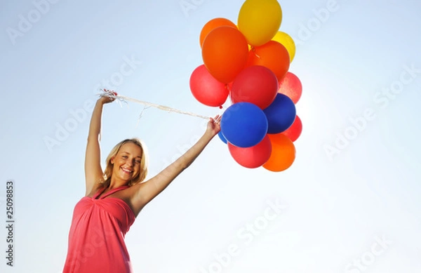 Obraz Woman with balloons
