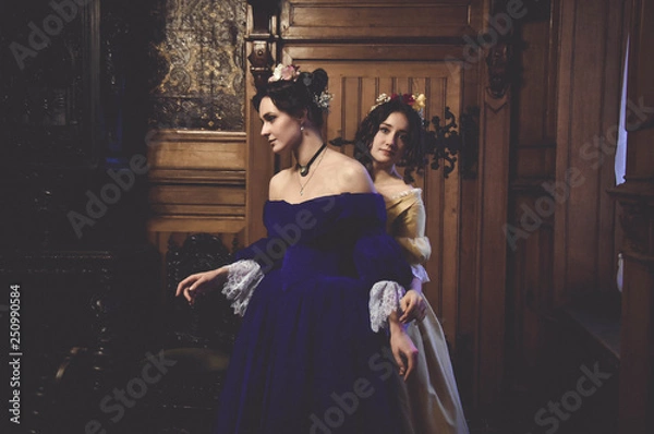 Fototapeta Panie w sukienkach balowych z XIX wieku