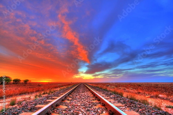 Fototapeta Indian-Pacific railway across the Nullarbor