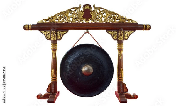 Fototapeta Indonesian Javanese Traditional Gamelan Music Instruments in White Isolated Background