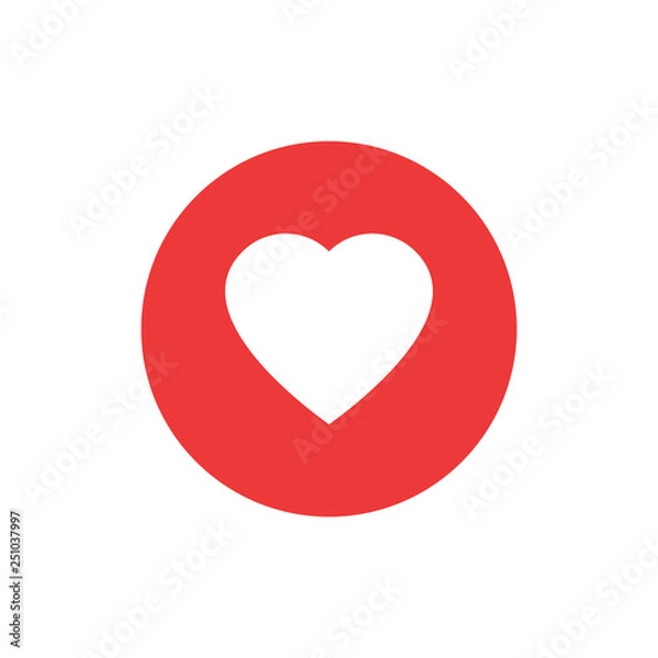 Fototapeta Heart icon. Red heart vector icon. Like icon vector. Instagram like notification