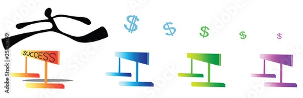 Fototapeta shadow man run and jump hurdles