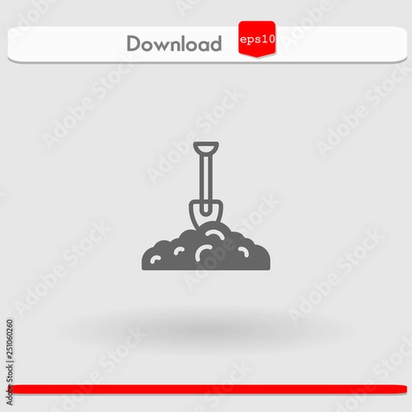 Fototapeta shovel vector icon