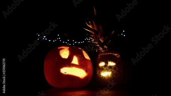 Obraz halloween pumpkin with black background